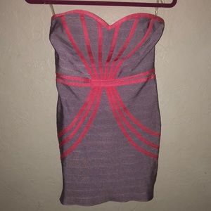 pink purple bandage dress